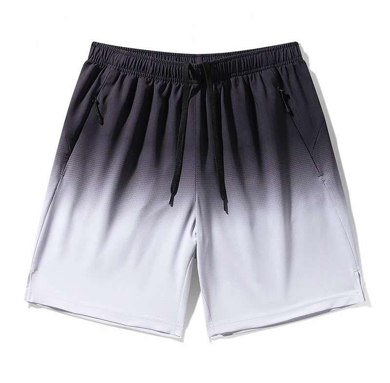Men Gradient Color Shorts Breathable Loose Casual Outdoor White Shorts