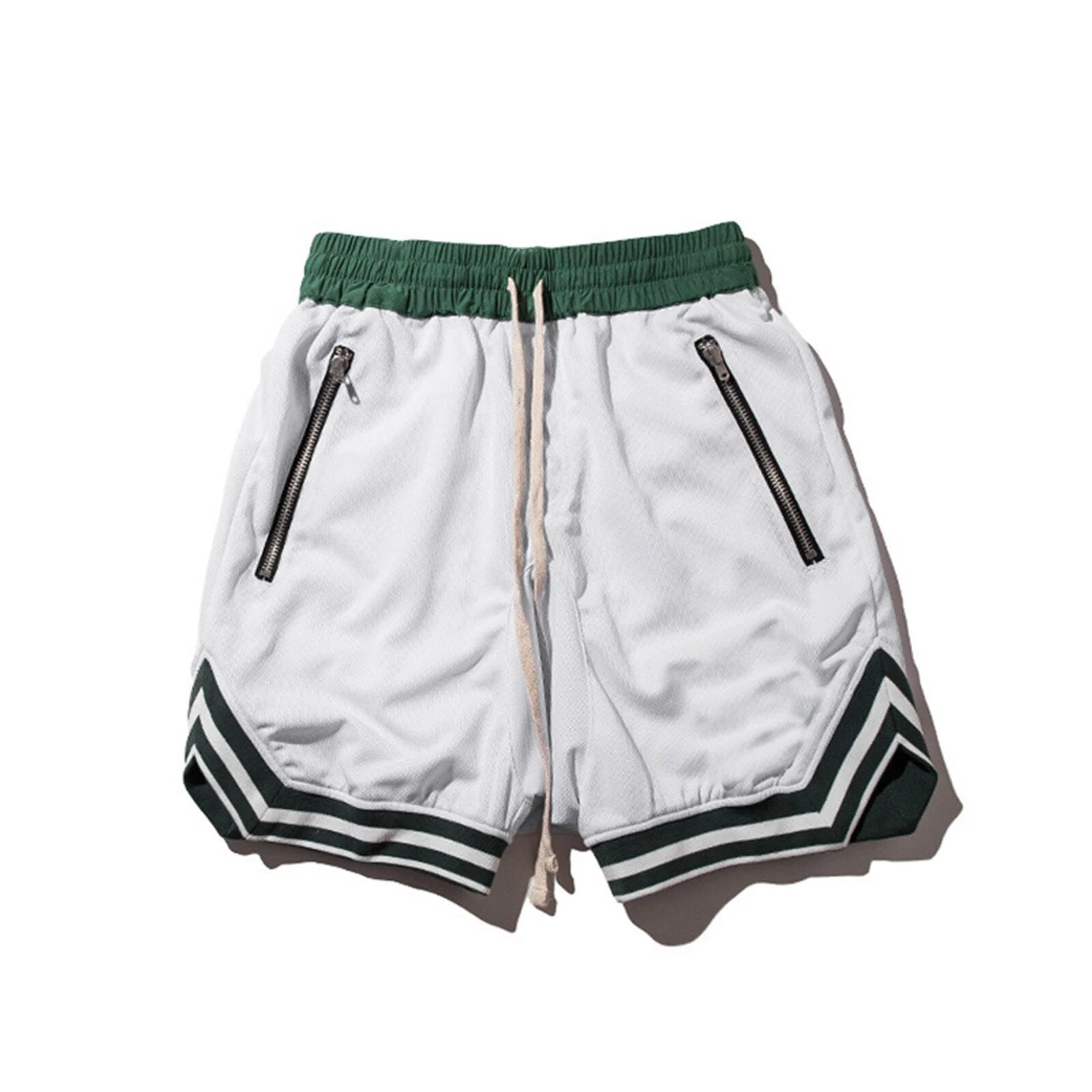 Men Sports Shorts Fitness Basketball Running Loose White Shorts
